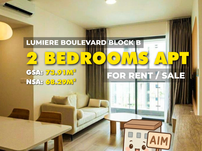 Thuê căn hộ Lumiere Boulevard TP.Thủ Đức – 2 phòng ngủ, full nội thất, giá 18 triệu/tháng